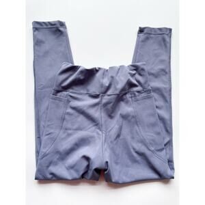 Uniqlo Airism Blue Gray Full Length Athletic Leggings with Pockets Girls 7-8